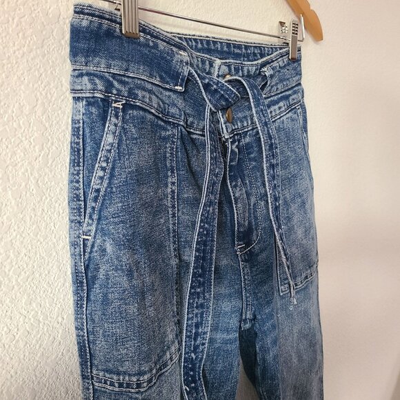 Abercrombie & Fitch US Women's Sz 4 Ultra High Rise Straight Leg Jeans Tie Waist - Picture 3 of 10